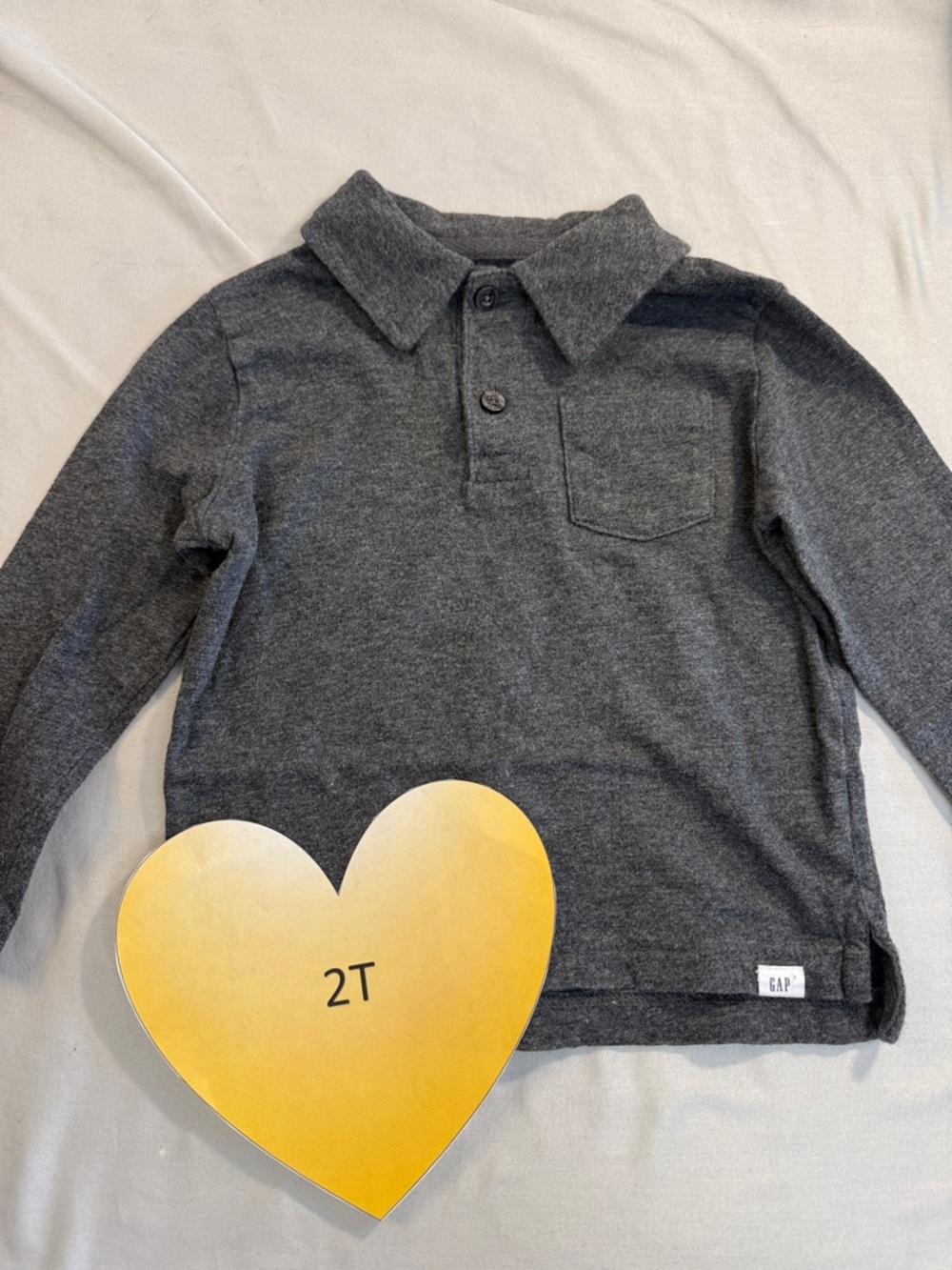 GAP - Charcoal Long Sleeve Polo